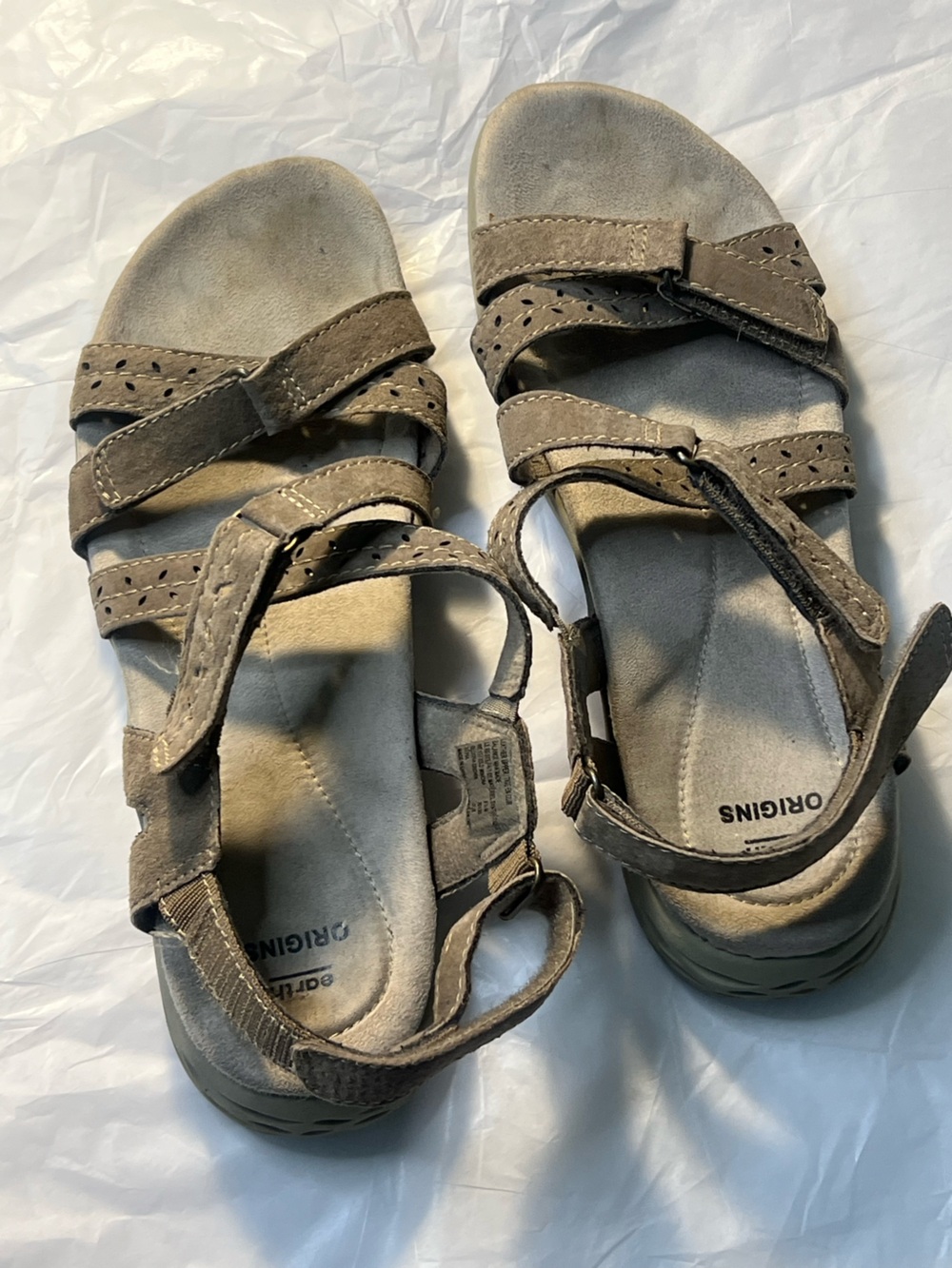 Earth Origins Taupe Strappy Lightweight Women's Sandals - Picture 6 of 11